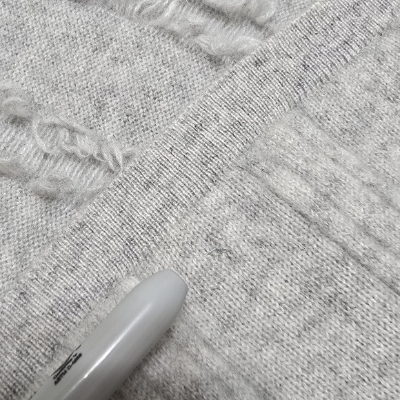Neiman Marcus Women Cashmere L Cardigan Sweater Gray Fringe Luxury Cozy Office - Picture 10 of 16